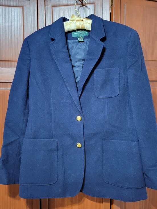 Lauren Ralph Lauren Jackets & Blazers - Vintage Lauren Ralph Lauren Petite Dark Blue Wool and Cashmere Blend Blazer 10P